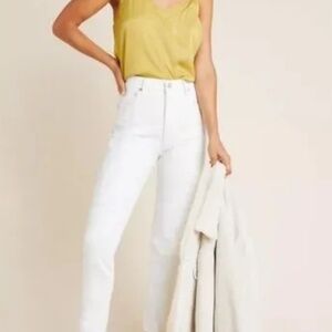 AGOLDE Nico High Rise Slim Jeans in Radiate White SIZE 25 CUT/FRAYED HEM 25 1/2"